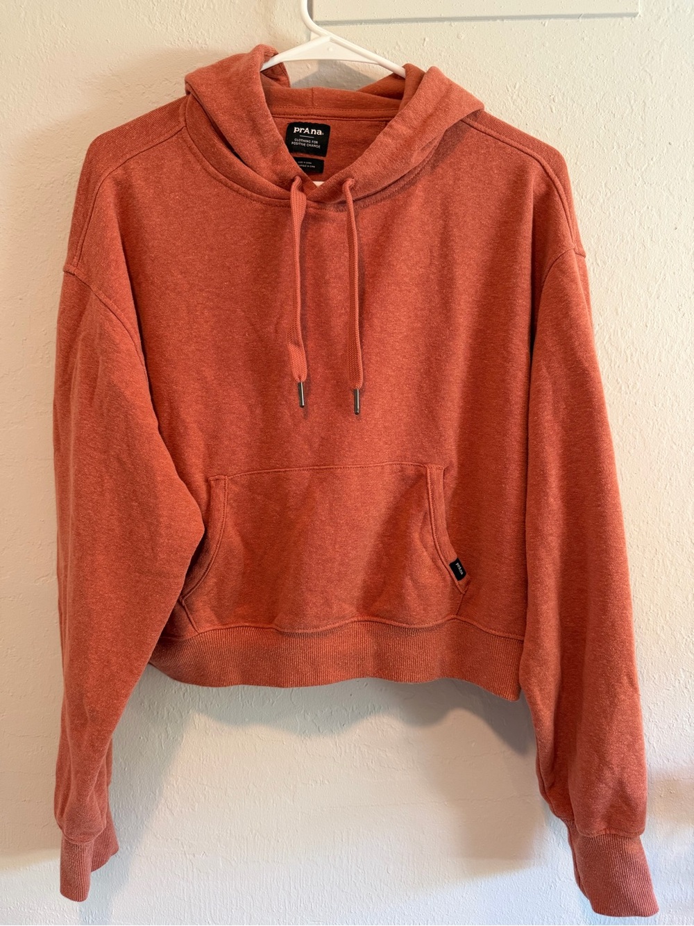prAna Women's Cozy-Up Cropped Hoodie Sweater - Terracotta Heather